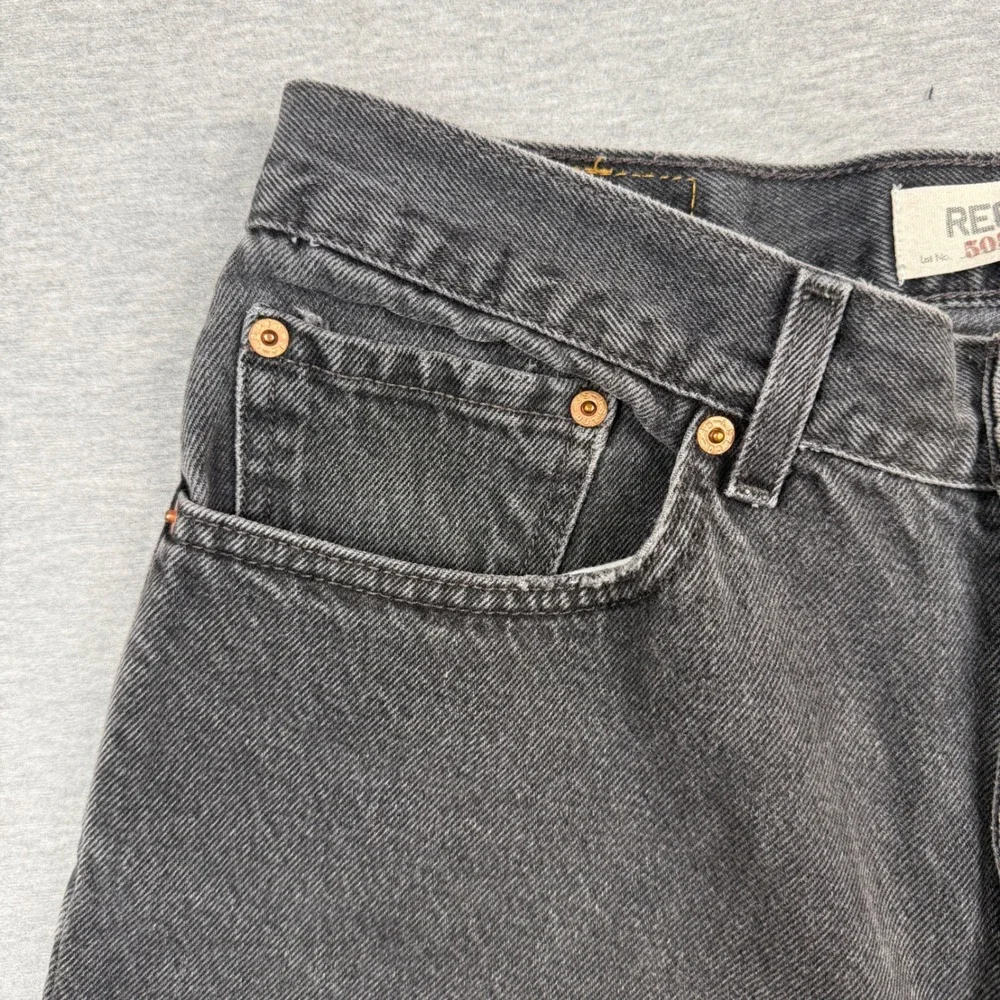 Levis 505 Regular Fit Jeans Mens 33x30 Faded Black Straight Leg Denim 00505-0260